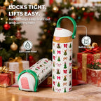 POWCAN 24 oz Christmas Stainless Steel Water Bottle: 2-in-1 Push-Button Spout & - Image 5