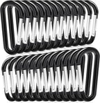24pc Aluminum Carabiner Clip D Ring, Keychain Spring Hook, Small Carabiners Set by Zalava