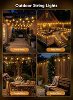 Minetom 34FT Solar String Lights Outdoor Waterproof, 9 LED S14 Shatterproof Bulb - Image 6