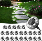 Peasur Mini Solar Ground Lights, 24 Pack Flat Solar Disc Lights Outdoor by Peasur