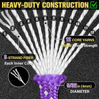 Reflective Paracord Rope 750 lb - 200ft 5/32" Parachute Cord 4MM 12-Strand para - Image 3