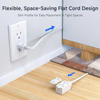 Cable Matters 2-Pack 16 AWG 2 Prong Short Extension Cord 3 ft, 13A 3-Outlet - Image 3