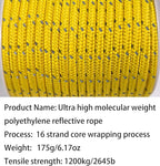 Dyneema Reflective Rope -2mm 400kg Fracture Strain - Image 3
