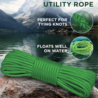 TECEUM Rope – 90 Feet x 1/4 Inch – Green – Strong All-Purpose Utility Rope – - Image 3
