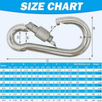304 Stainless Steel Carabiners -3.54 inch Heavy Duty, Durable & Rust-Free Clips - Image 6