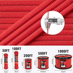 Paracord Rope 550 lb - 500ft 5/32" Parachute Cord 4MM 7-Strand para Cord - - Image 5