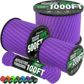 Reflective Paracord Rope 750 lb - 200ft 5/32" Parachute Cord 4MM 12-Strand para by Triberion
