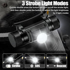 Headlamp Rechargeable, 1200 Lumen Zoomable LED Head Lamp - Image 3