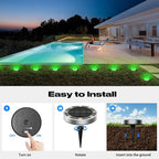 Peasur Mini Solar Ground Lights Outdoor, 8 Pack Flat Solar Powered Disc Lights - Image 4