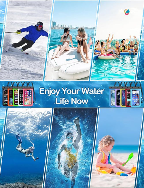 2 Pack Black Universal Waterproof Phone Pouch, Large Phone Waterproof Case Dry - Image 2