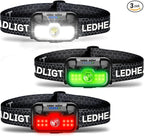 HOKOILN 3-Pack LED Headlamp Rechargeable by HOKOILN