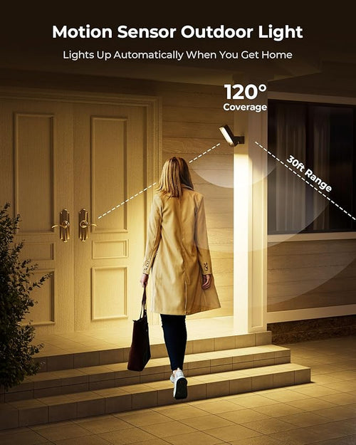 2 Pack Motion Sensor Outdoor Lights, 10000mAh Rechargeable Battery Operated - Image 2