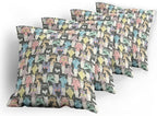 Ambesonne Funny Cartoon Throw Pillow Cushion Case Pack of 4, Theme of Playful - Image 5