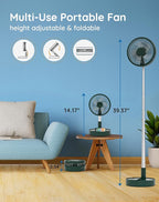 Primevolve Battery Operated Fan, Portable Rechargeable USB Floor Table Desk Fan - Image 2