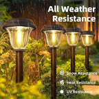 DERAYSION 8 Pack Solar Lights Outdoor, Stainless Steel Glass Solar Pathway - Image 4