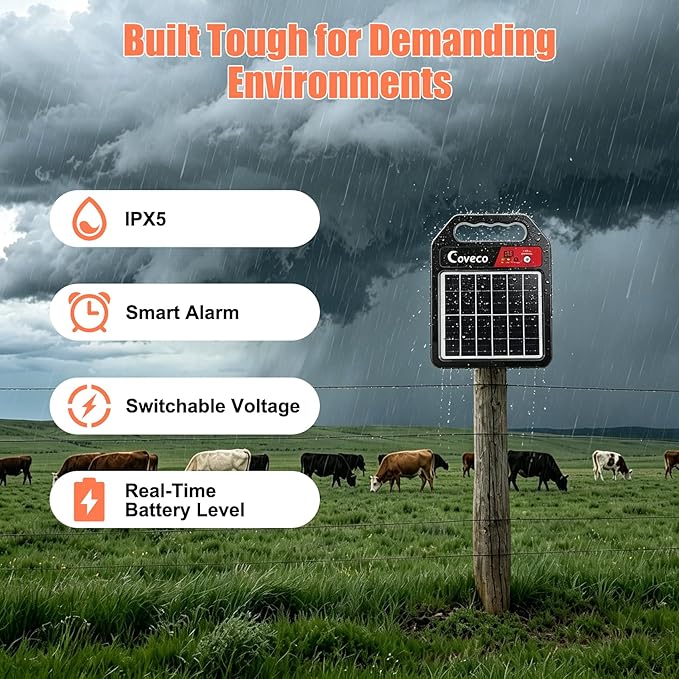 3in1 20Miles Solar Electric Fence Charger - Image 6