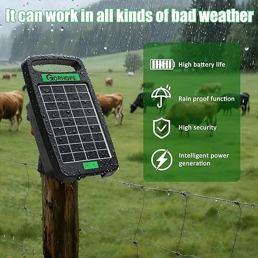 5 Miles Solar Electric Fence Charger, Output 0.11J Electric Fence Charger Solar - Image 2