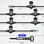 50FT 14 Gauge Heavy Duty Multi-Outlet Outdoor Extension Cord, 7 Evenly Spaced - Image 2