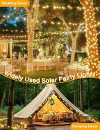 Solar Christmas String Lights Outside, 3 Pack Total 120FT 300 LED Solar Garden - Image 2