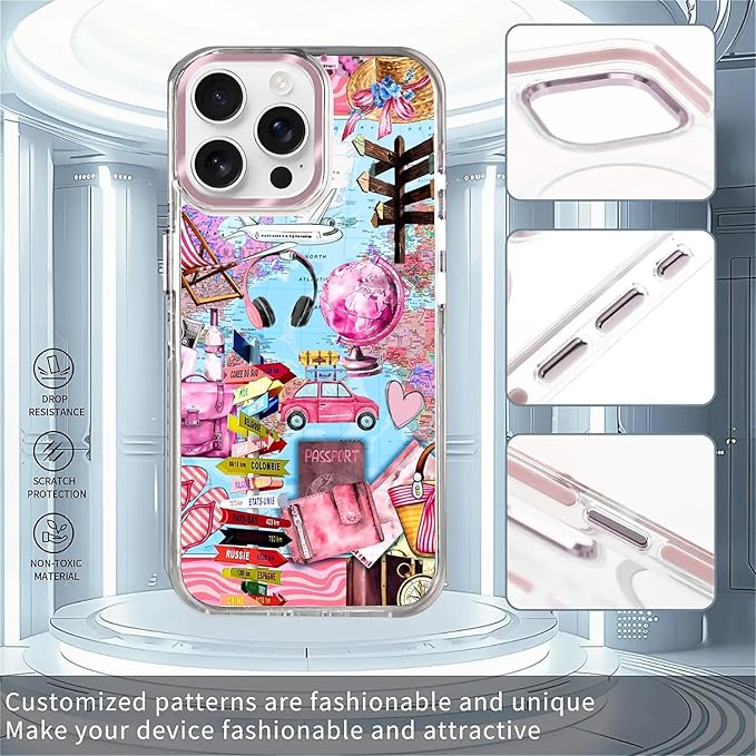 Case for iPhone 14 Pro Max, Cover Holiday Trip World Map Phone Case Design，for - Image 2