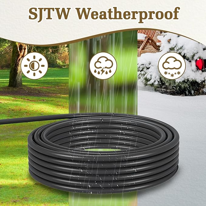 15FT 14 Gauge Outdoor Extension Cord 6-Outlet 14/3 SJTW Heavy Duty Extension - Image 5
