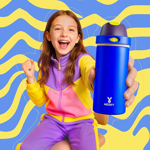 18 oz Insulated Water Bottle for Kids: Meoky Stainless Steel Water Bottle - Image 2