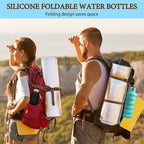 Baderke 2 Pcs Collapsible Water Bottles 17oz Silicone Travel Foldable Portable - Image 6