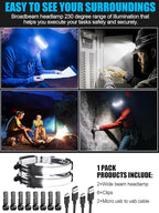 LED Headlamp Flashlight, 1000L 230° Broadbeam Headlight, USB C Rechargeable - Image 7