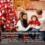 88FT 240LED Extra-Long Connectable String Lights Indoor Outdoor Clear Wire - Image 3