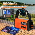 20000mAh Emergency Solar Crank Radio, 4 Ways Powered Portable Weather Radio - Image 2