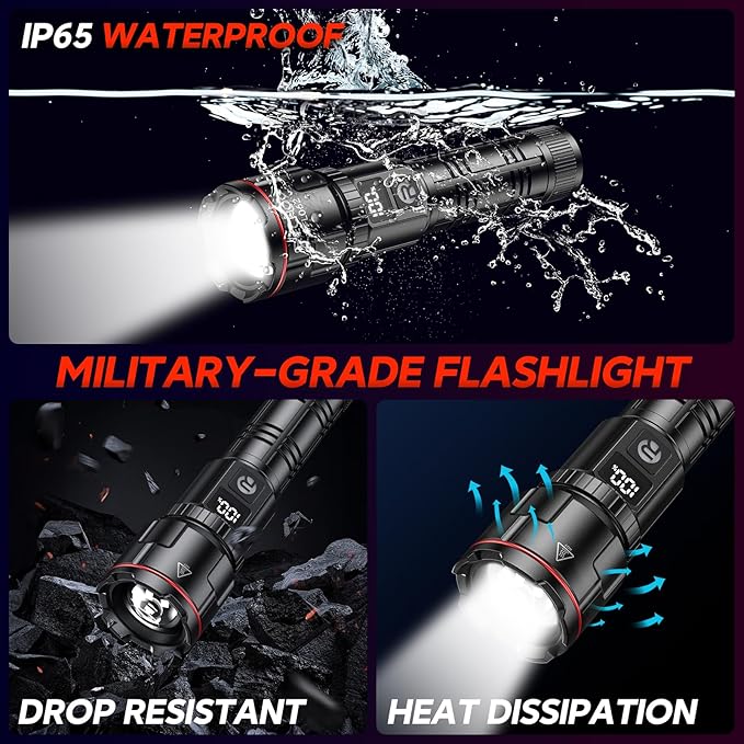 RECHOO Rechargeable Flashlights 1 Pack, Super Bright High Lumens LED Flashlight - Image 6