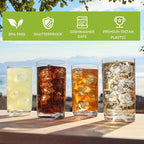 Lily's Home Unbreakable Highball Tumblers, Made of Shatterproof Tritan Plastic - Image 6