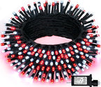 JMEXSUSS 66ft 200 LED Red and White Christmas Lights, Outdoor String Plug-in by JMEXSUSS