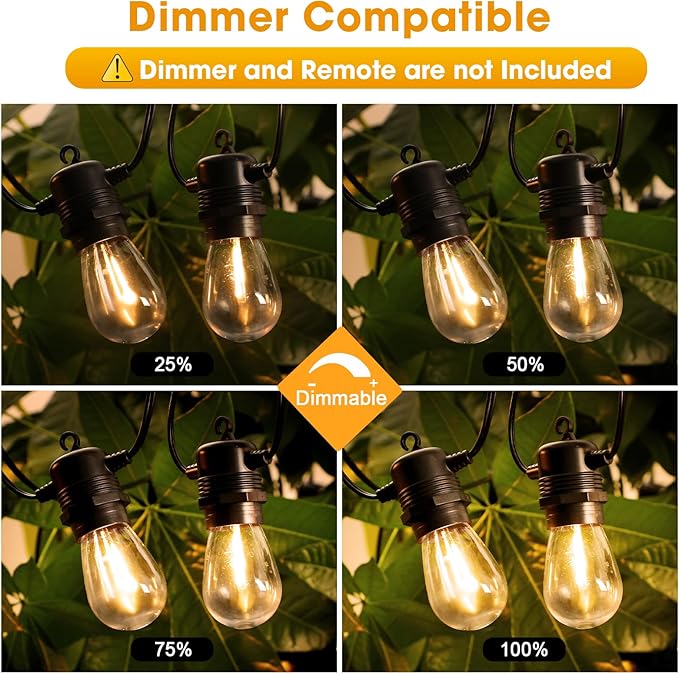 GvvooHome LED Outdoor String Lights 36FT Patio Lights - Image 3