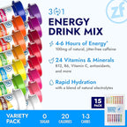 Zipfizz Daily Energy Drink Powder, Variety Pack, 15 Pack | 3-in-1 Sustained - Image 4