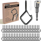 60 Pcs Black Eye Hooks Screw Heavy Duty, Ceiling Hooks by Unknown