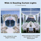 JMEXSUSS 9.5x29.5ft Curtain Lights Indoor Outdoor Decor - Image 4