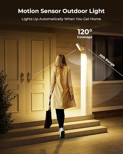 2 Pack Motion Sensor Outdoor Lights, 10000mAh Rechargeable 600 Lumen Battery - Image 2
