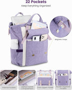 LOVEVOOK Laptop Backpack for Women Work Teacher Bag Travel Backpack, Stylish - Image 3