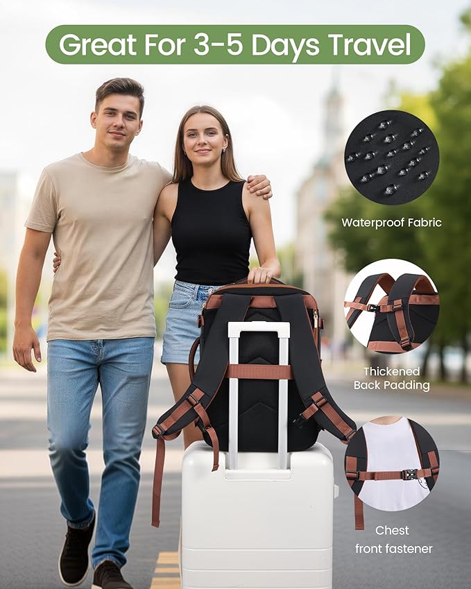 LOVEVOOK 40L Travel Backpack for Women & Men, Airline Approved Carry On Backpack - Image 5