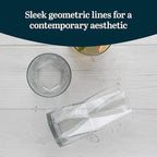 Libbey Rhombus Tumbler and Rocks Drinking Glasses Set of 16, Fun Geometric - Image 4