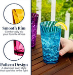 US Acrylic Optix Plastic Reusable Drinking Glasses 20oz Water Cups in Jewel - Image 4