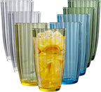 Acrylic Clear Highball Plastic Cups | Plastic Reusable Tumblers 20oz | by AKMQYM
