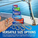 Stainless Steel Carabiner Clip, 4 Pack, 316 Marine Grade, Heavy Duty Spring - Image 4
