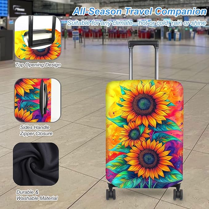 Luggage Cover Protector for 22-24 Inch Suitcases, TSA Approved Elastic Travel - Image 3