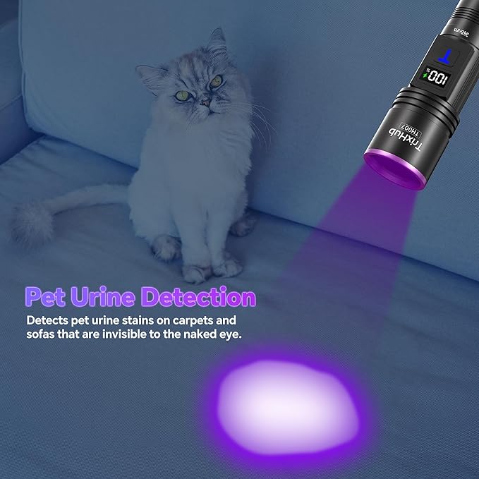 TrixHub 365nm Black Light Flashlight, UV Flashlight Rechargeable - Image 4