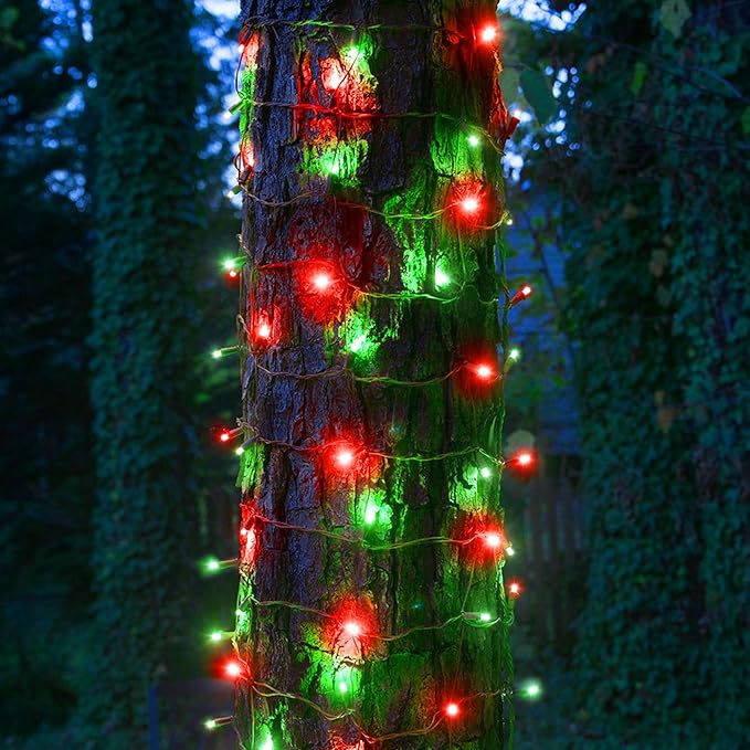 Dazzle Bright Red and Green Christmas String Lights, 300 LED 100 FT Connectable - Image 4