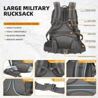 50L Military Tactical Backpack 3 Day Assault Pack Molle Daypack Hiking Backpack - Image 4