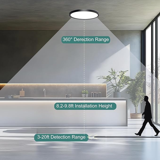 7 Inch Motion Sensor Ceiling Light Indoor, Motion Sensor Fixture Indoor - Image 3