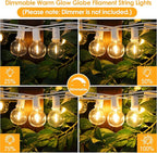 Mlambert 50Ft Outdoor String Lights, G40 Globe Patio Lights - Image 2